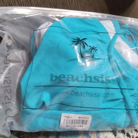 NWT BEACHSISSI Womans Med Twistfront, Drawstring Side  NEW IN BAG w Tags - Picture 7 of 7